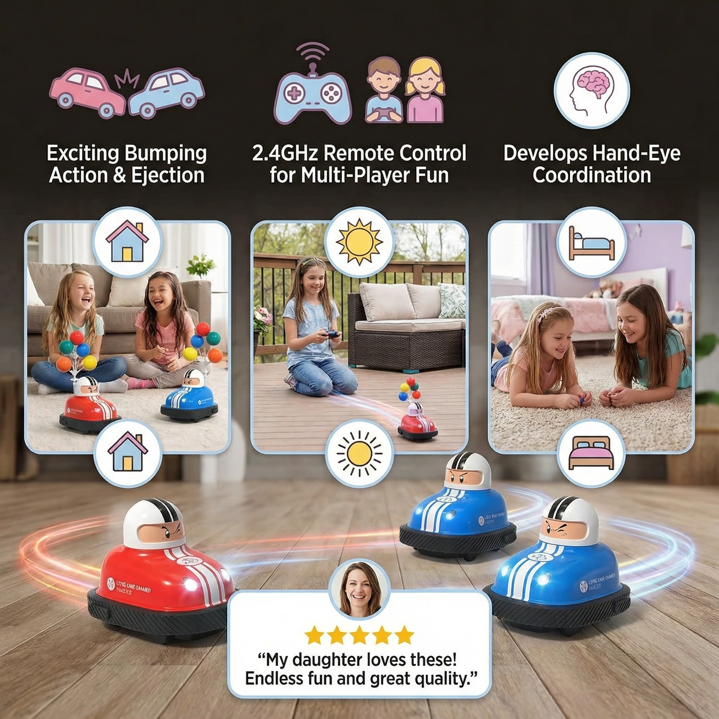 Bumper Car Toy Cars with Launcher Function