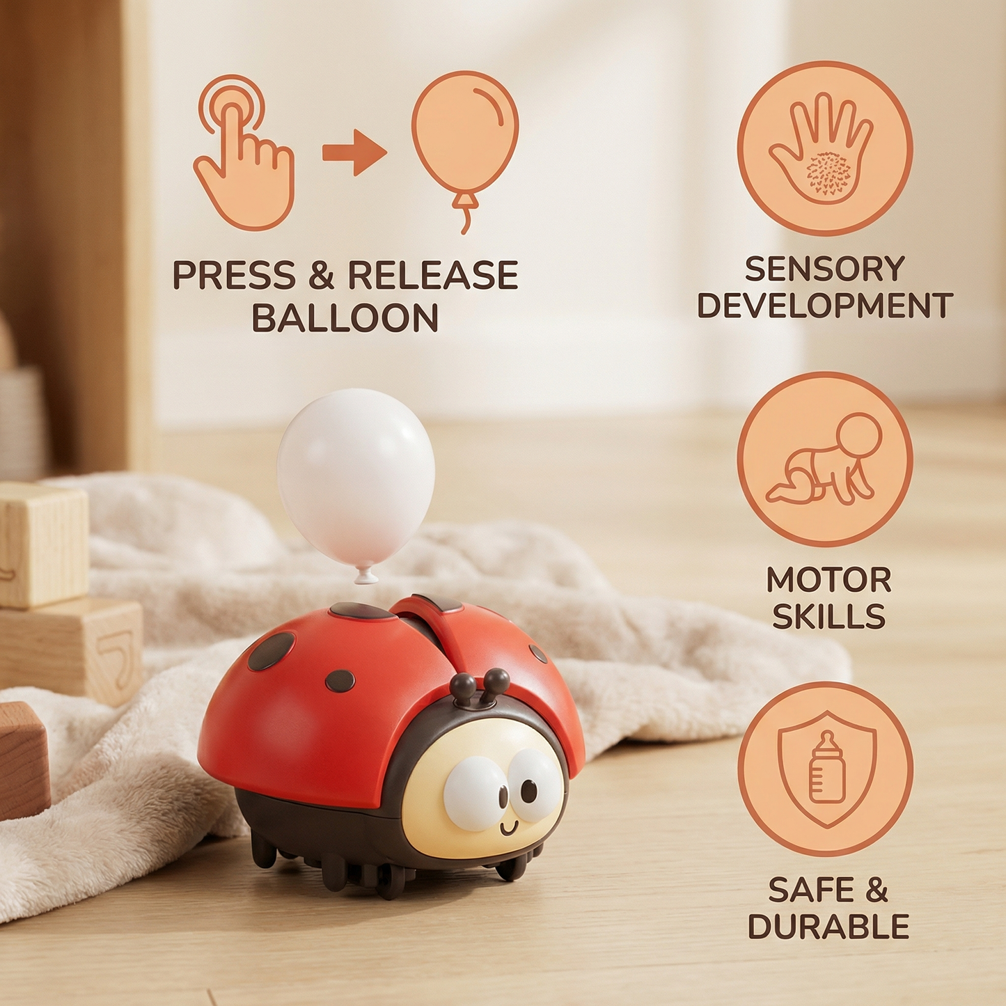 Ladybug Balloon Toy for Babies