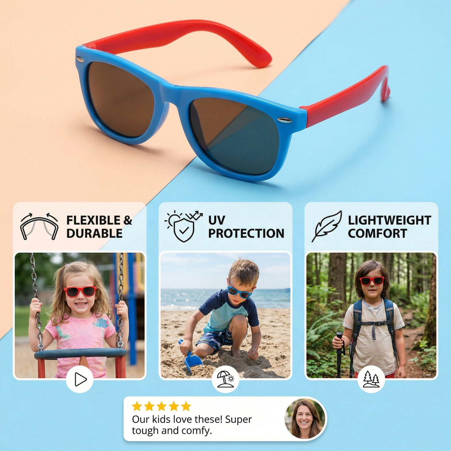 Kids Flex Sunglasses with Flexible and Durable Frame