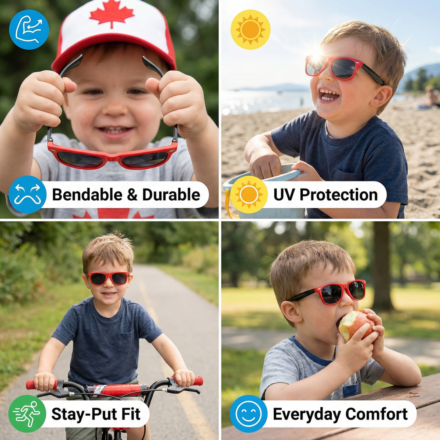 Kids Flex Sunglasses with Flexible and Durable Frame