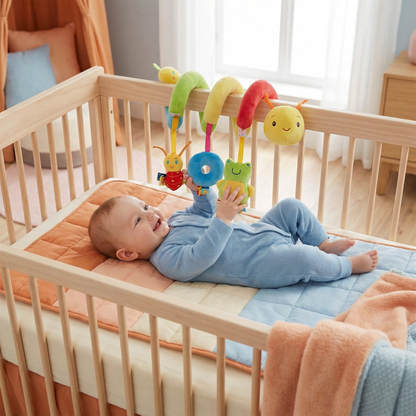 3-in-1 Caterpillar Rattle Toy for Home and On-the-Go