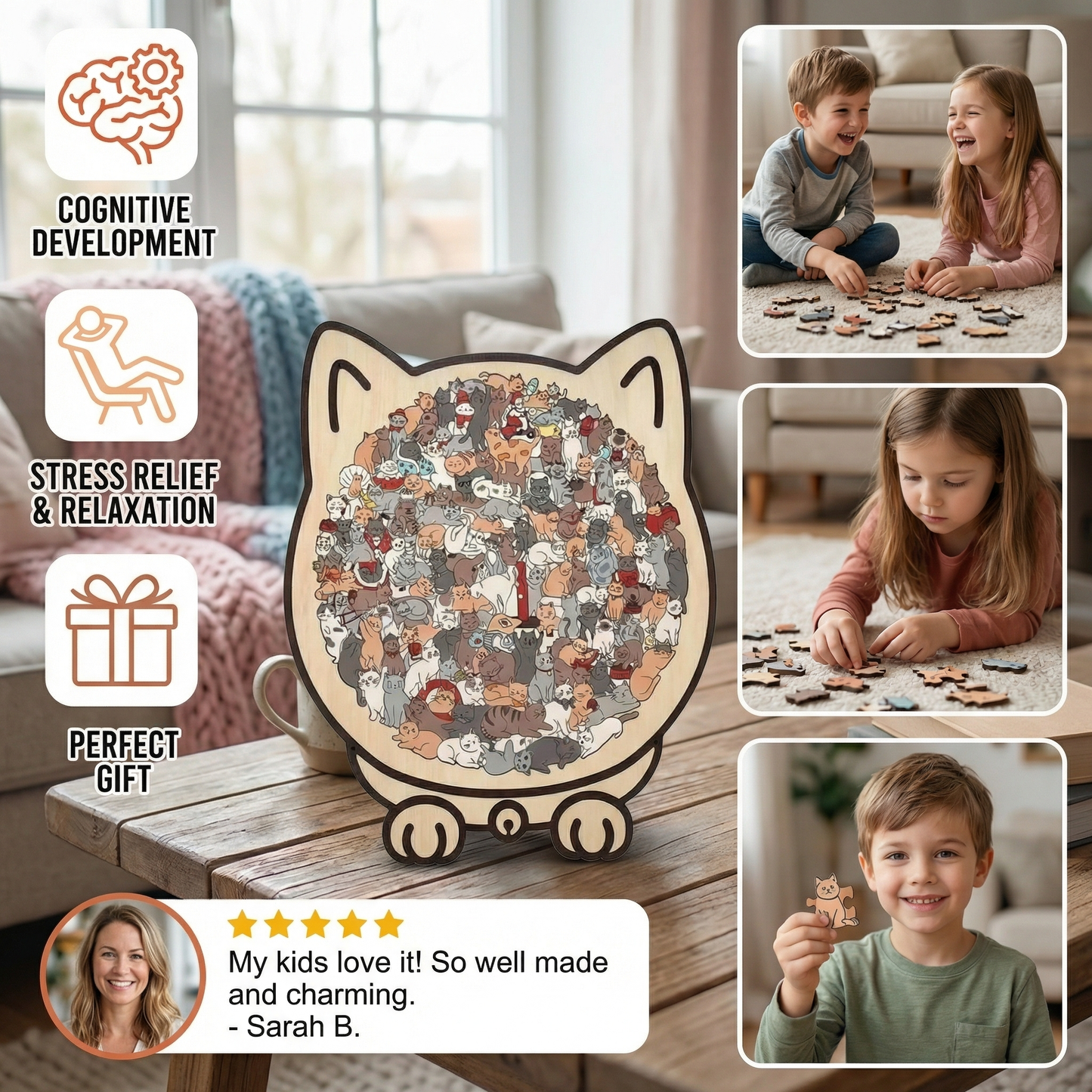 Wooden Cat Puzzle