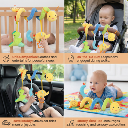 3-in-1 Caterpillar Rattle Toy for Home and On-the-Go