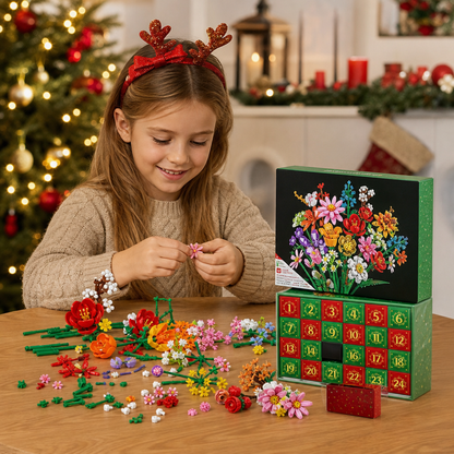Christmas Building Block Flower Bouquet Advent Calendar