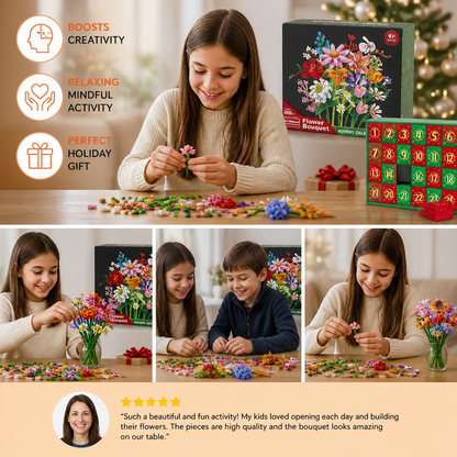 Christmas Building Block Flower Bouquet Advent Calendar