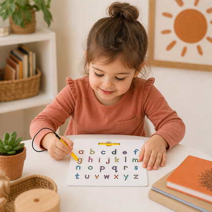 2-in-1 Magnetic Letter Tracing Board for Uppercase & Lowercase Writing Practice