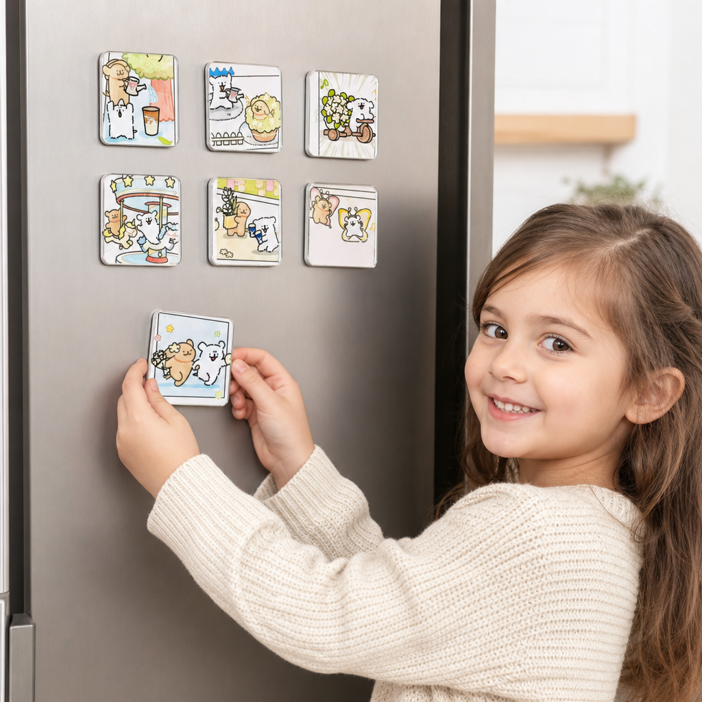 Clear Acrylic Magnetic Photo Frames with Adhesive Backing