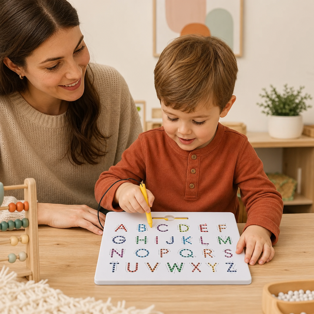 2-in-1 Magnetic Letter Tracing Board for Uppercase & Lowercase Writing Practice