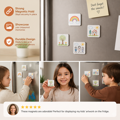 Clear Acrylic Magnetic Photo Frames with Adhesive Backing
