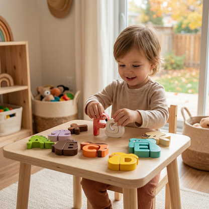 Wooden Animal Alphabet Puzzle – A-Z Learning Toy for Children