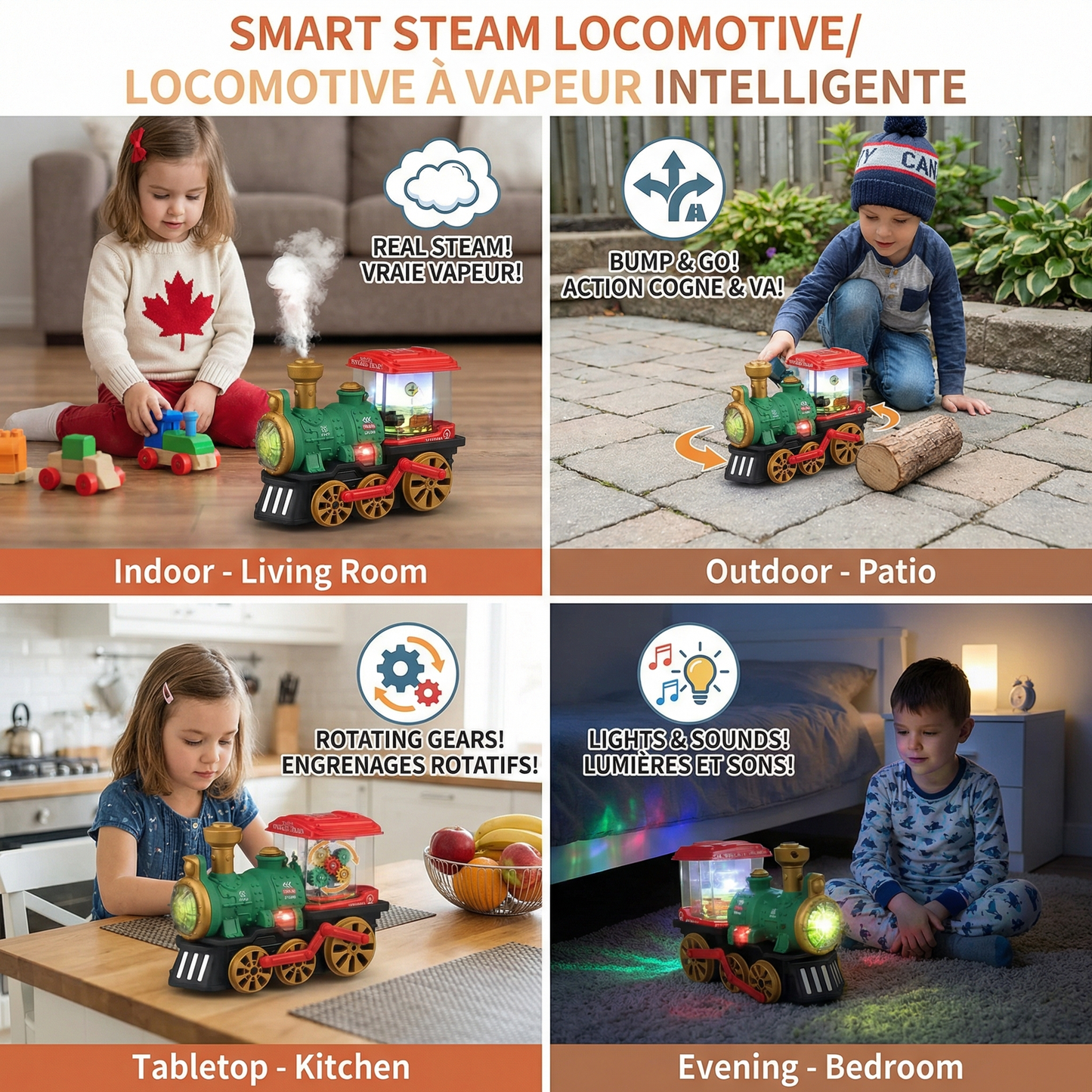 Smart Children's Steam Locomotive with Real Steam