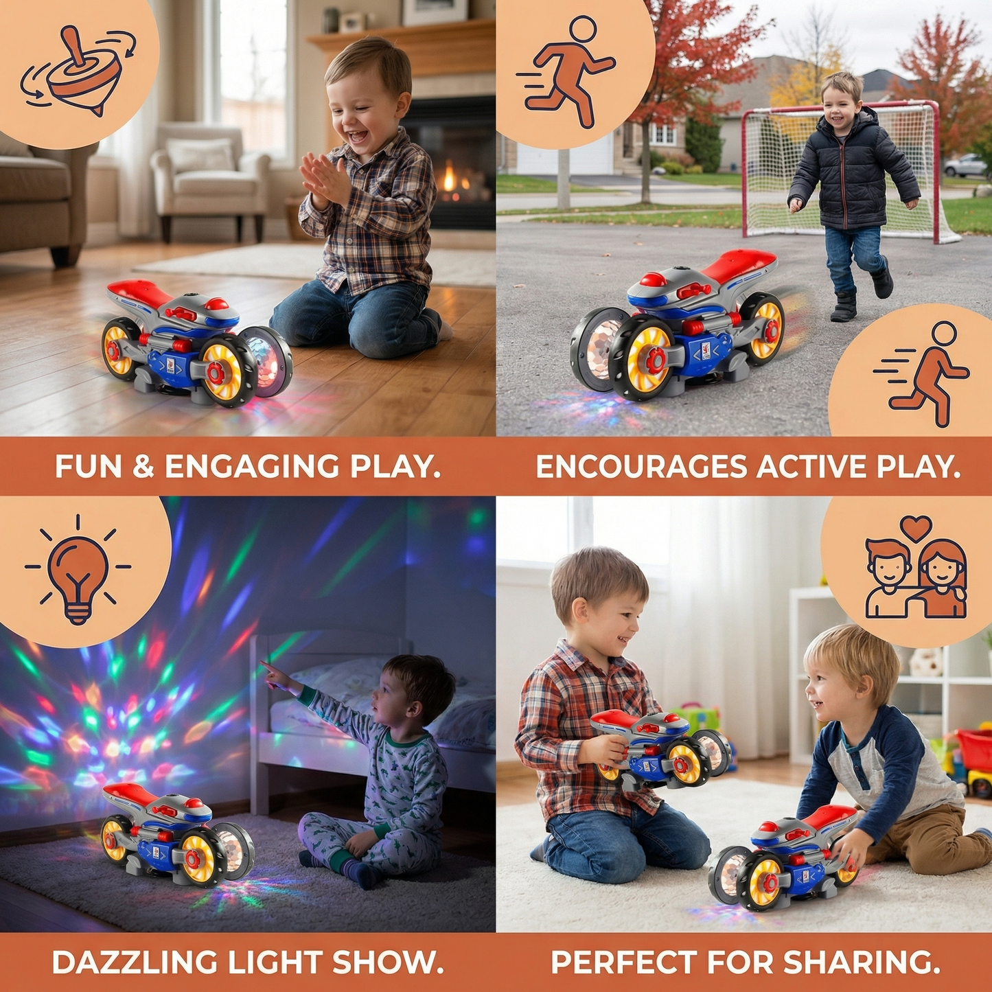 Glowing and Dancing Music Motorcycle