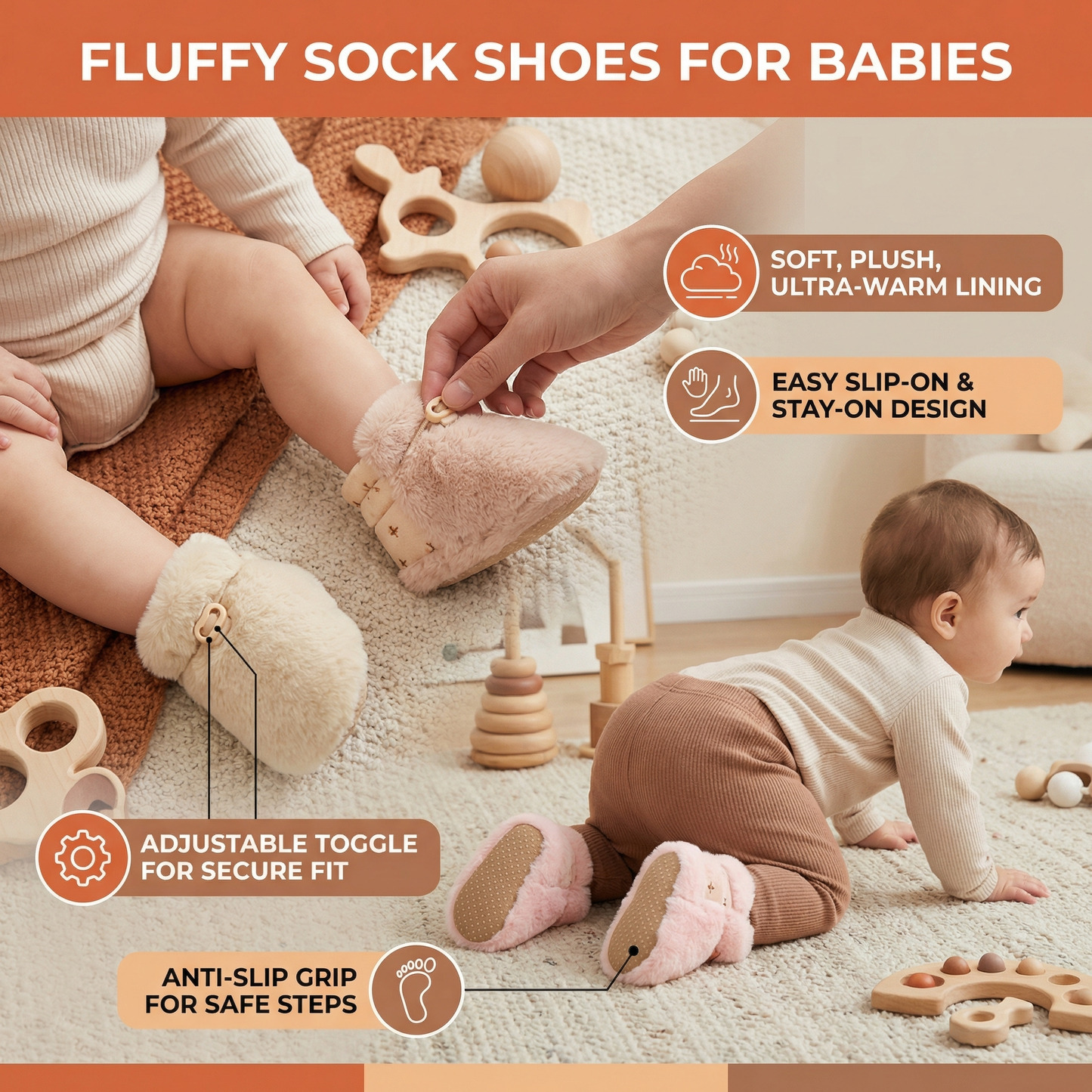 Fluffy Sock Shoes for Babies