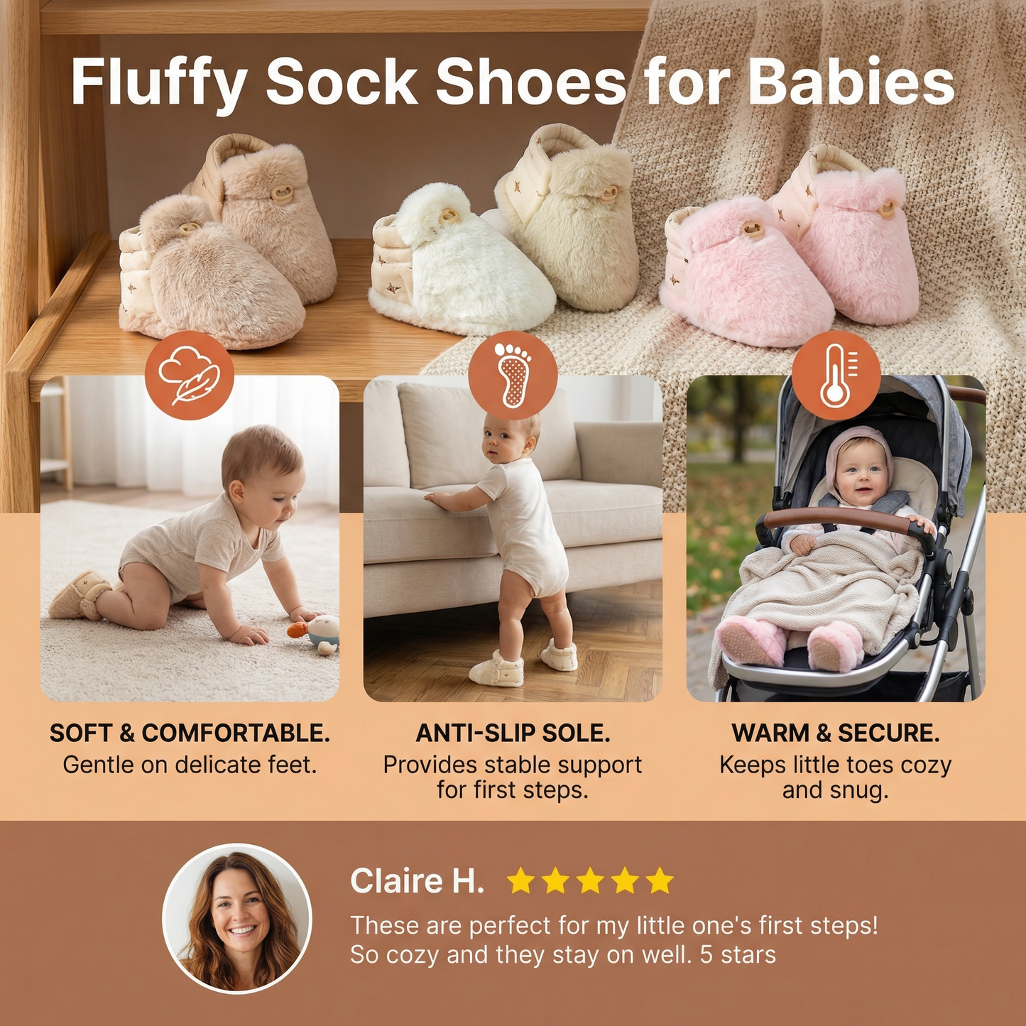 Fluffy Sock Shoes for Babies