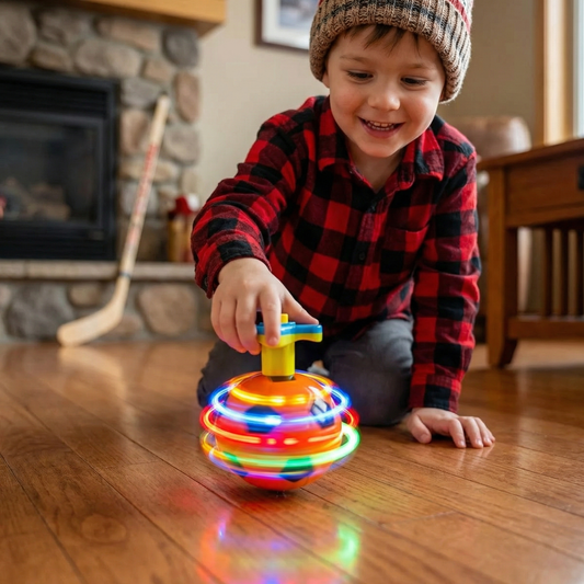 Glowing LED Soccer Spinning Top