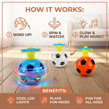 Glowing LED Soccer Spinning Top