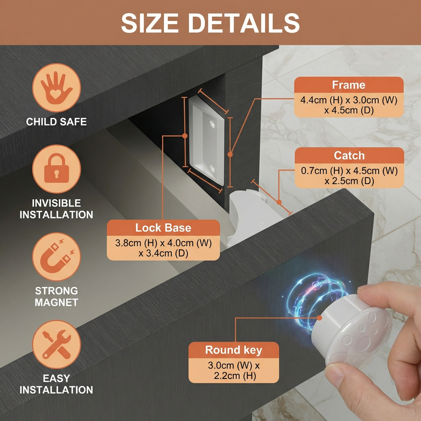 Magnetic Child Safety Cabinet and Door Set