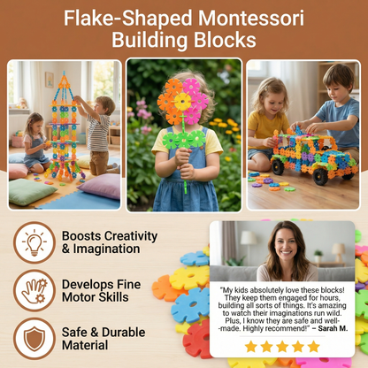 Flake-Shaped Montessori Building Blocks