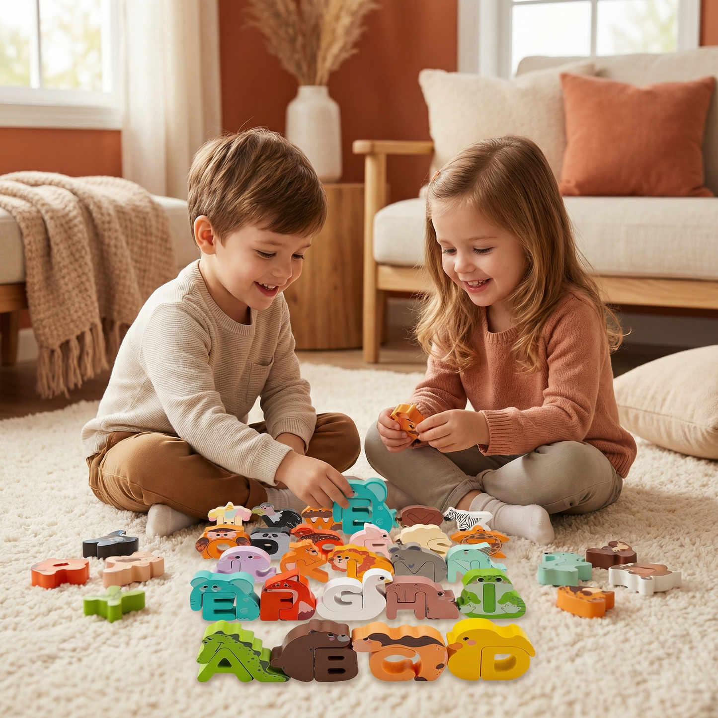 Wooden Animal Alphabet Puzzle – A-Z Learning Toy for Children