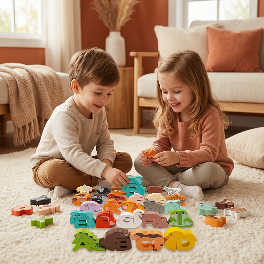 Wooden Animal Alphabet Puzzle – A-Z Learning Toy for Children