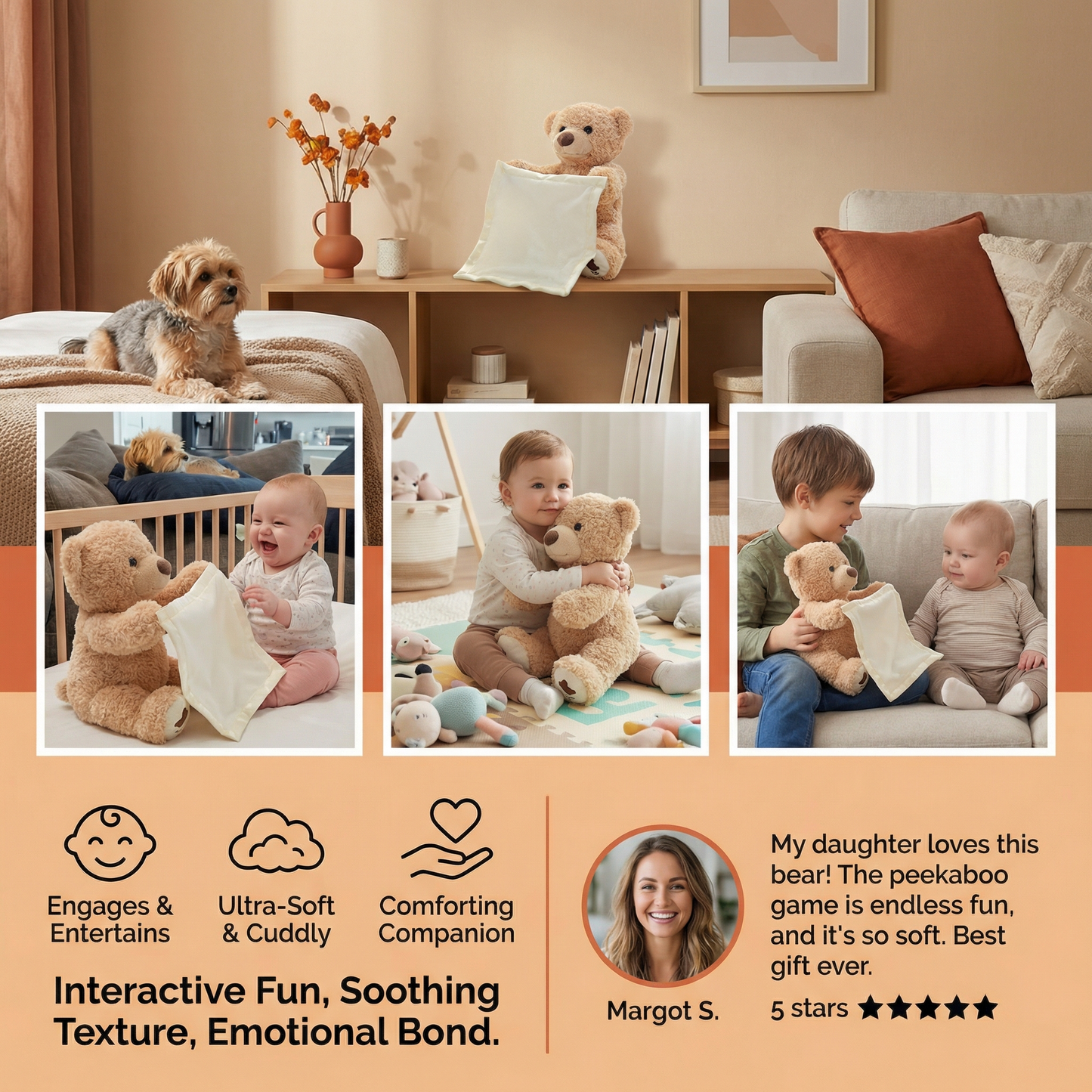 Peekaboo Bear – Interactive Plush Toy