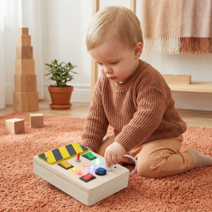 Montessori Activity Board Made of Wood