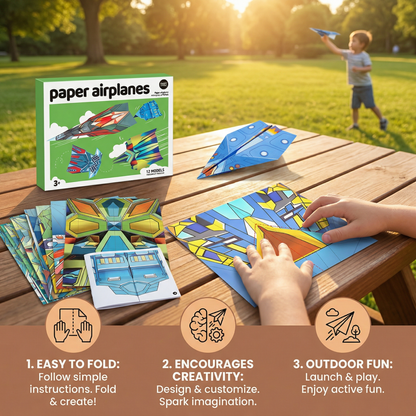Paper Airplane Building Set with Instructions