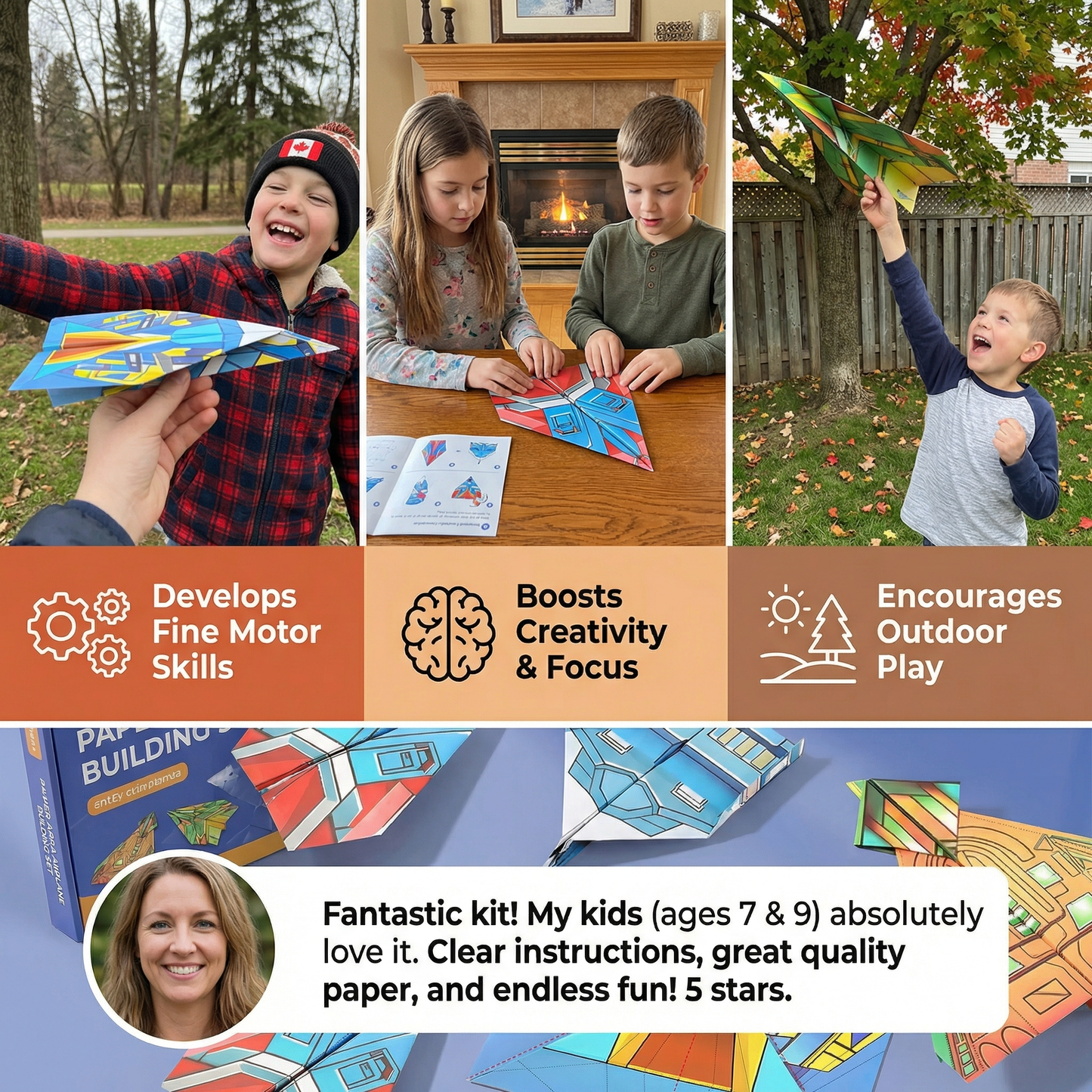 Paper Airplane Building Set with Instructions