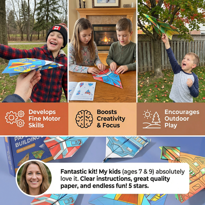 Paper Airplane Building Set with Instructions