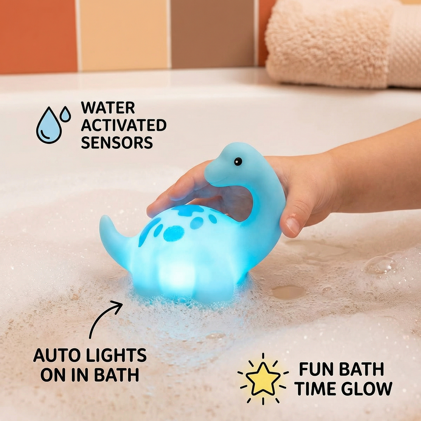 Light-up bath dinosaur toy
