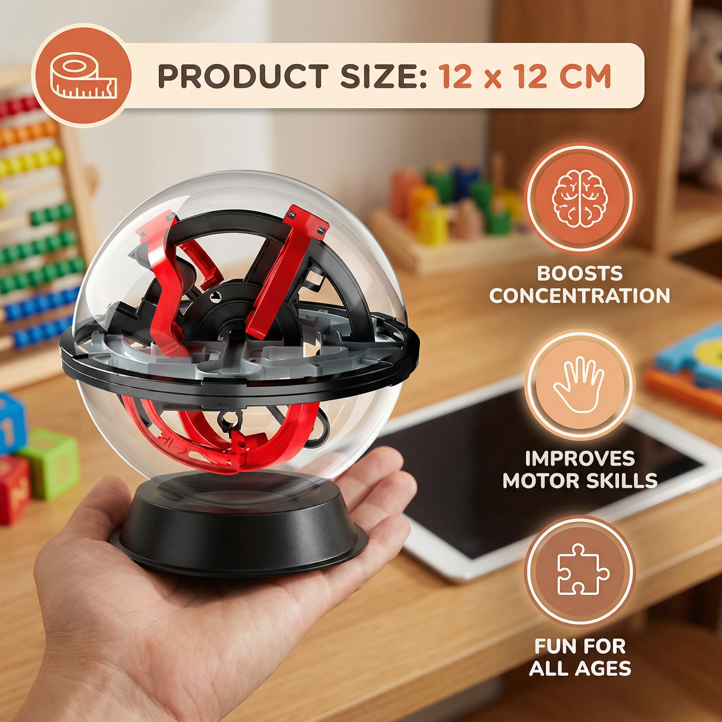 3D Maze Puzzle Sphere