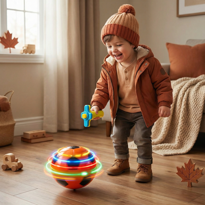 Glowing LED Soccer Spinning Top