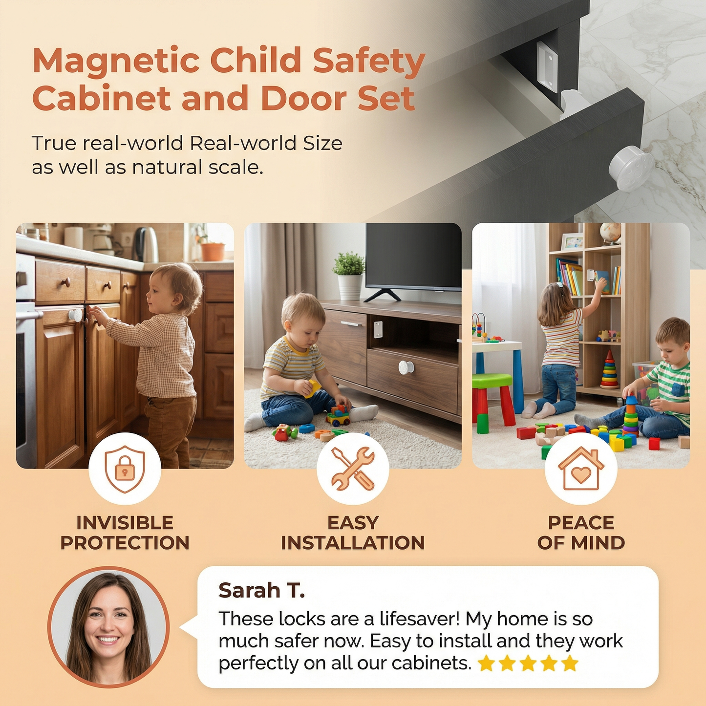 Magnetic Child Safety Cabinet and Door Set