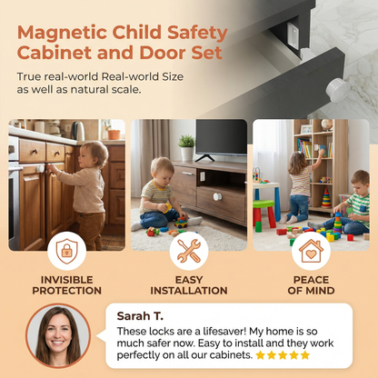 Magnetic Child Safety Cabinet and Door Set