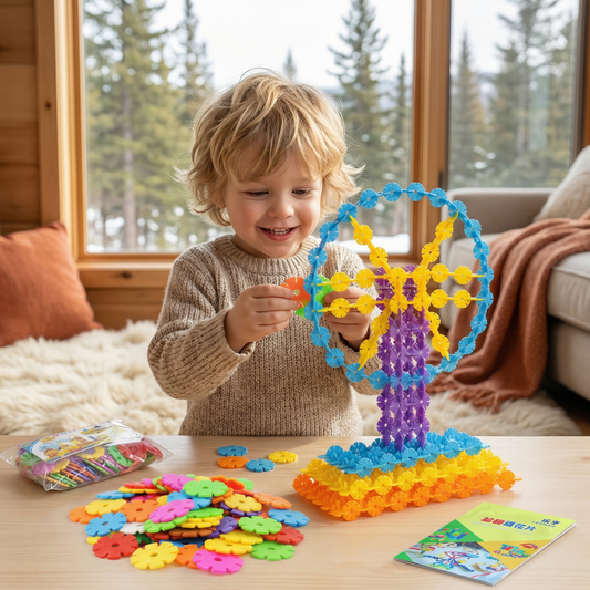 Flake-Shaped Montessori Building Blocks