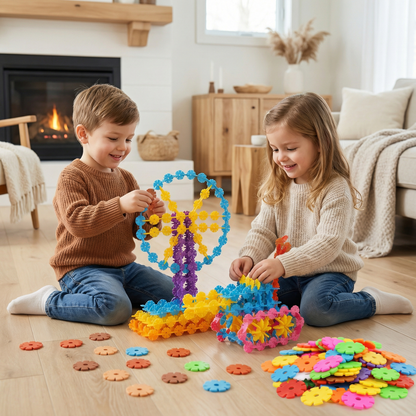 Flake-Shaped Montessori Building Blocks