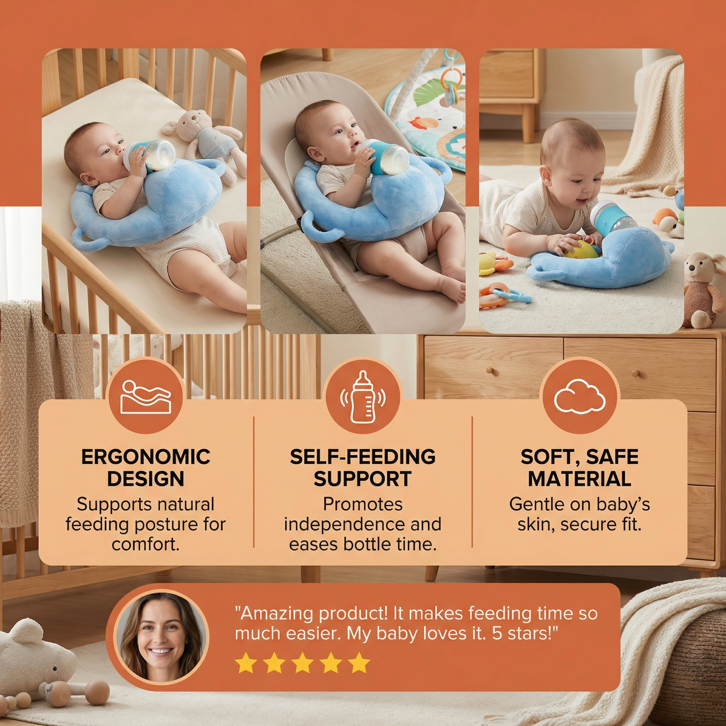 Hands-Free Nursing Pillow for Babies