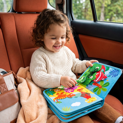 8-in-1 Montessori Dinosaur Busy Board Activity Book for Toddlers
