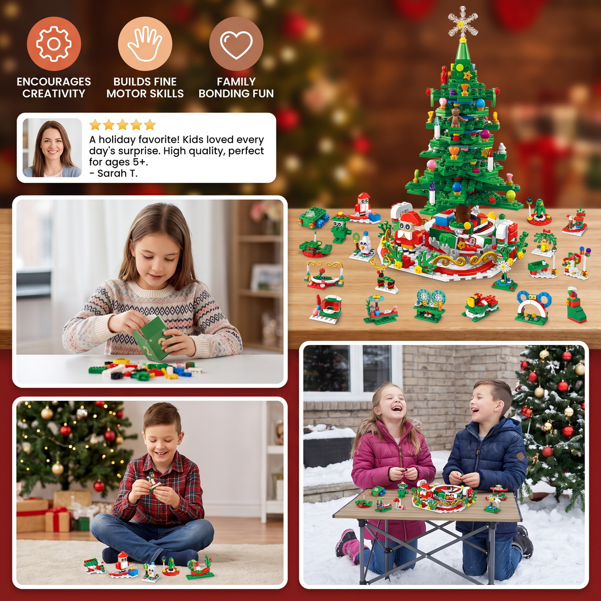Christmas Tree Building Blocks Advent Calendar for Kids