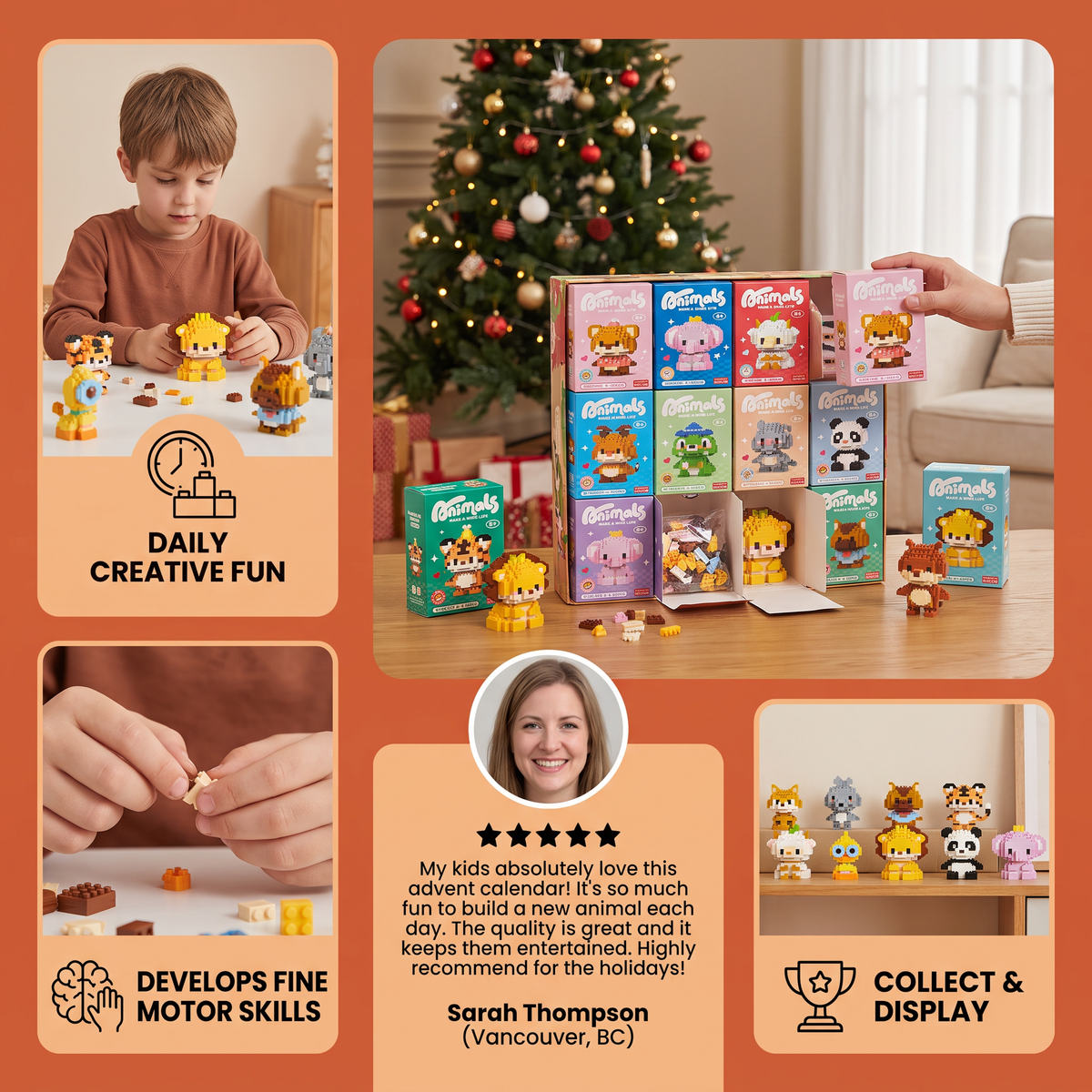 Adorable Animal Building Blocks Advent Calendar for Kids