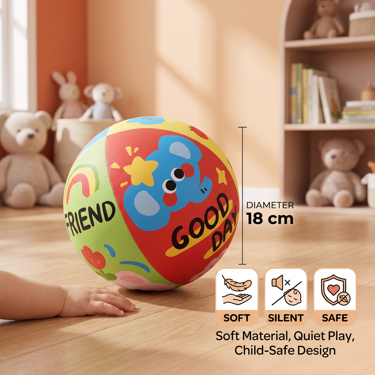 Soft & Safe Silent Indoor Play Ball for Kids