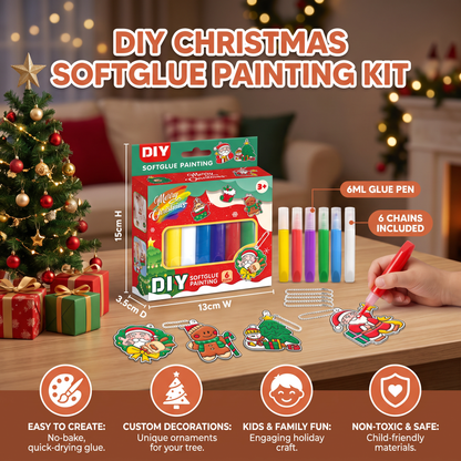 DIY Christmas No-Bake Glue Painting Ornament Craft Kit for Kids