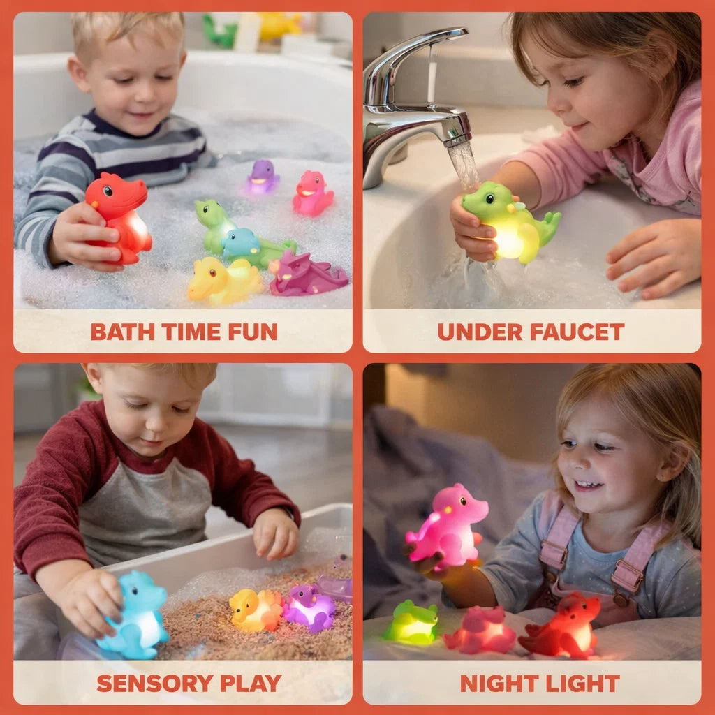 Light-up bath dinosaur toy