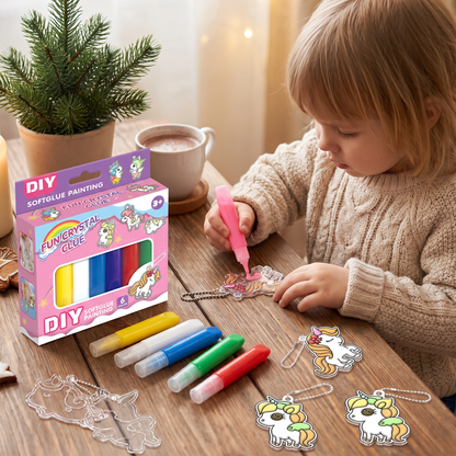 DIY Christmas No-Bake Glue Painting Ornament Craft Kit for Kids